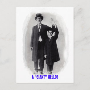 A "GIANT" HELLO!  POSTCARD FINN CIRCUS GIANT!