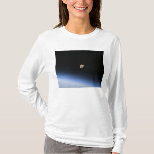 A gibbous moon visible above Earth's atmosphere 2 T-Shirt
