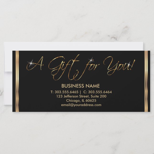 *A Gift Certificate - Black and Gold (Front)