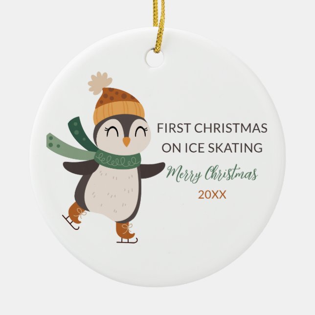 A gift for ice skating lovers ceramic ornament (Front)