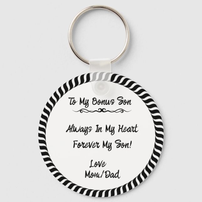 A Gift For My Bonus Son  Keychain (Front)