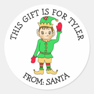 A Gift For To and From Cute Elf Gift Tag