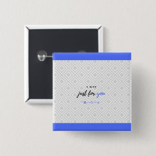 A gift for you (blue version for him) 2 inch square button