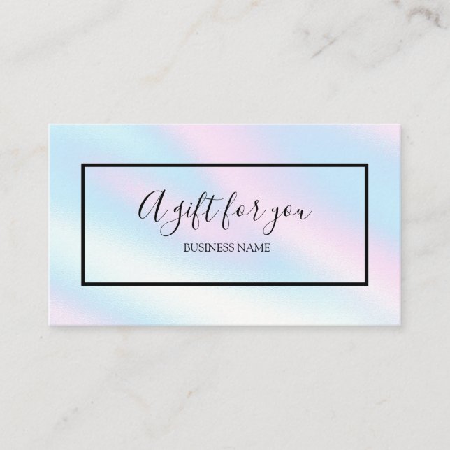 A Gift For You Chic Holographic Gift Certificate (Front)