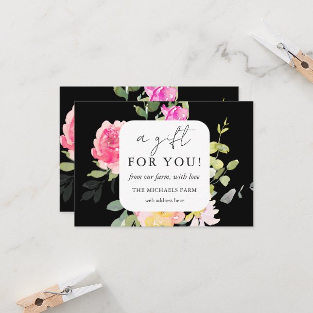 A Gift for You Farm Floral Gift Certificate (Front/Back In Situ)