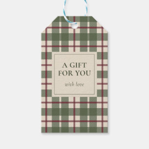 A Gift For You Heritage Plaid Country Moss Green Tags
