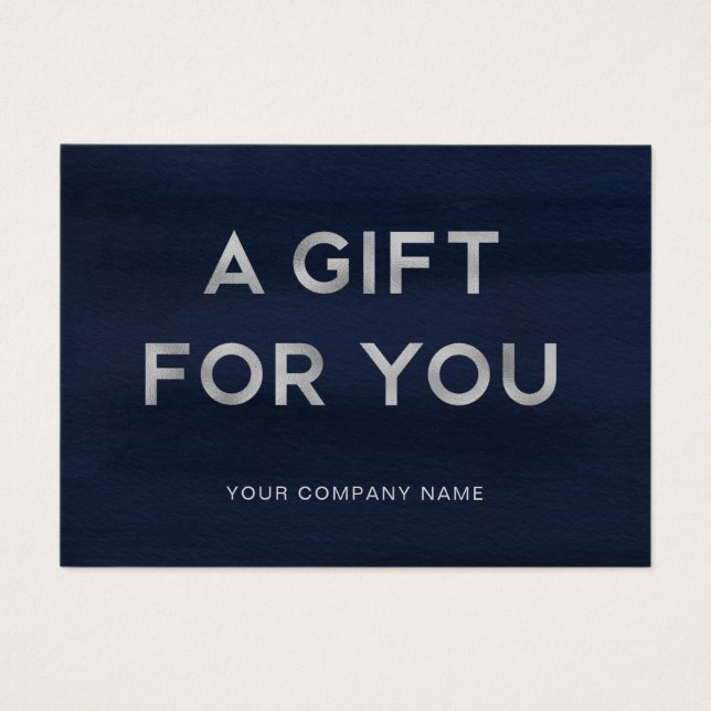 A Gift for You | Navy Blue Silver Gift Certificate (Front)