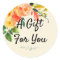 A Gift For You Round Pretty Floral Stickers set 20