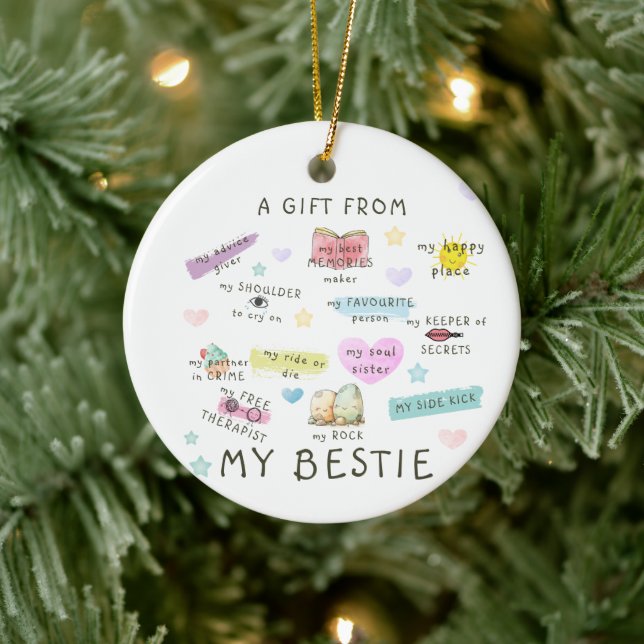 A Gift From  My Bestie Ceramic Ornament (Tree)