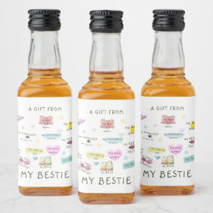 A Gift From My Bestie Liquor Bottle Label