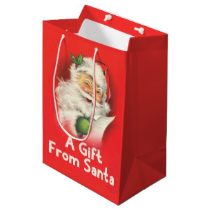 A Gift From Santa Claus Vintage Medium Gift Bag