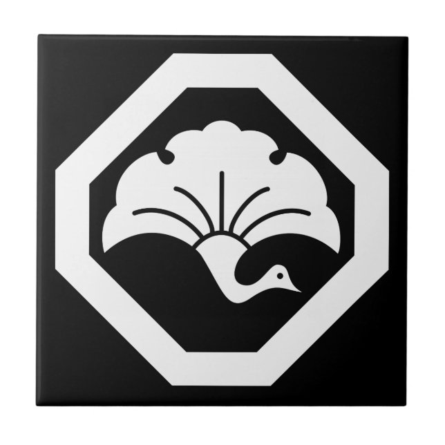 A Ginkgo Crane in a Corner Tile (Front)