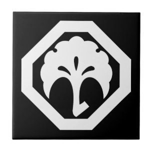 A Ginkgo Cut Into Corners Tile