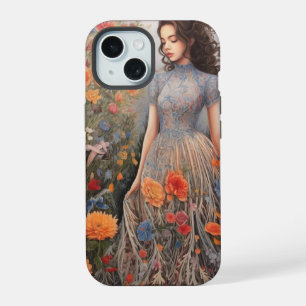 A Girl And Full Of Flowers iPhone 15 Case
