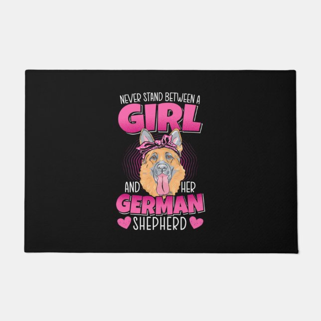 A Girl And German Shepherd Doormat (Front)