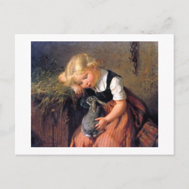 A Girl and her Bunny Postcard (Front)