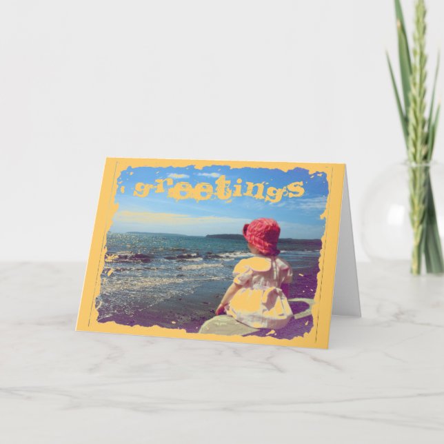 A Girl By the Sea Holiday Card (Front)