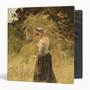 A Girl Harvesting Hay, 19th century Binder
