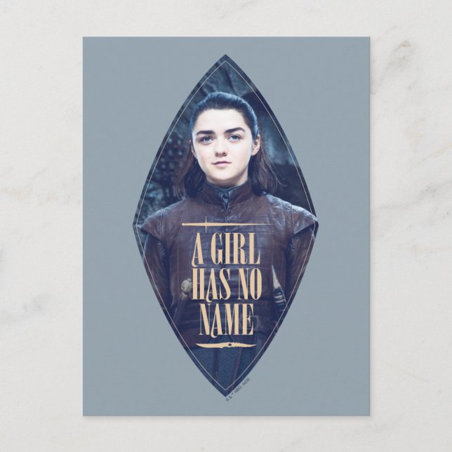 "A Girl Has No Name" Arya Stark Graphic Postcard (Front)
