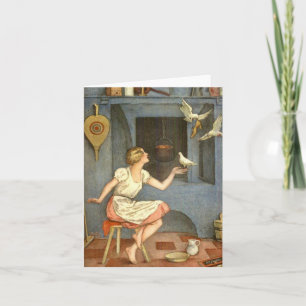 A Girl & Her Doves Note Card