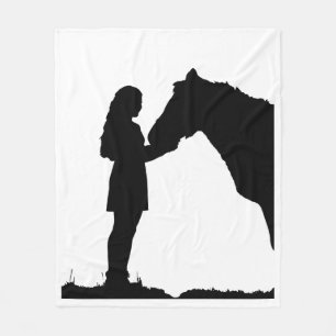 A Girl & Her Horse Love Customize background colou Fleece Blanket