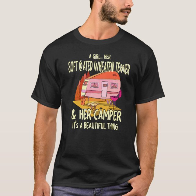 A Girl Her Soft Coated Wheaten Terrier And Her Cam T-Shirt (Front)