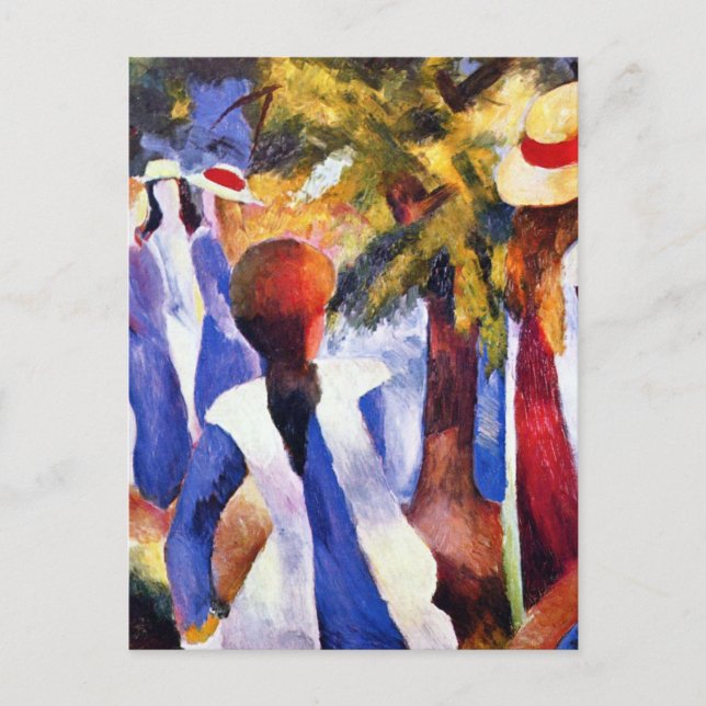 A girl in the greenery by August Macke  Postcard (Front)