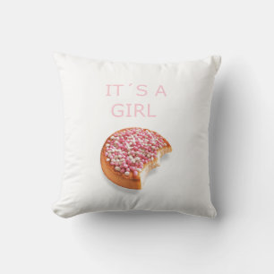 a girl is born throw pillow