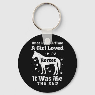 A Girl Loved Horses Horseback Riding Equestrian Gi Keychain