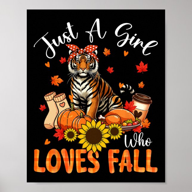 A Girl Loves Fall Thanksgiving Signs Tiger Bow Tie (Front)