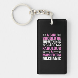 A Girl Married To A Mechanic Keychain