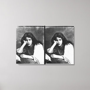 A Girl of Chioggia Dreaming of Her Loves (b/w phot Canvas Print
