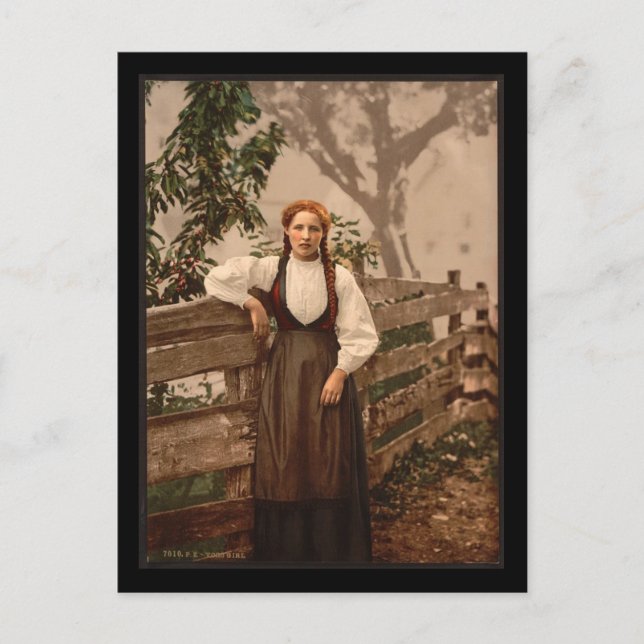 A girl of Voss, Hardanger Fjord, Norway Postcard (Front)