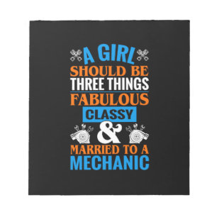 A Girl Should Be Married To Mechanic Notepad