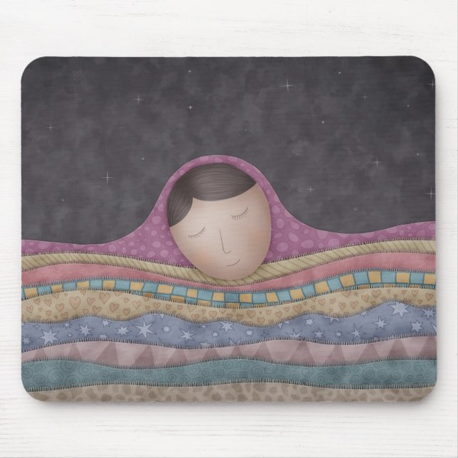 A Girl Under A Thousand Blankets Mouse Pad (Front)