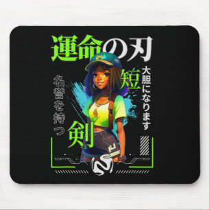 A Girl Who Loves Anime Black Girl Game Lovers Mouse Pad