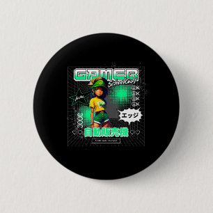 A Girl Who Loves Anime Game School Girl 2 Inch Round Button