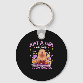 A girl who loves capybaras for women girlspng keychain