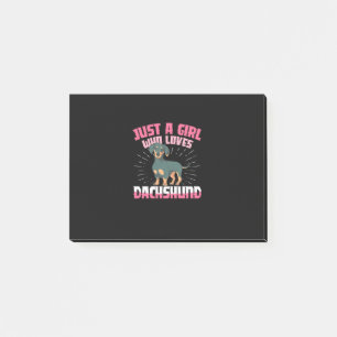 A Girl Who Loves Dachshund Post-it Notes