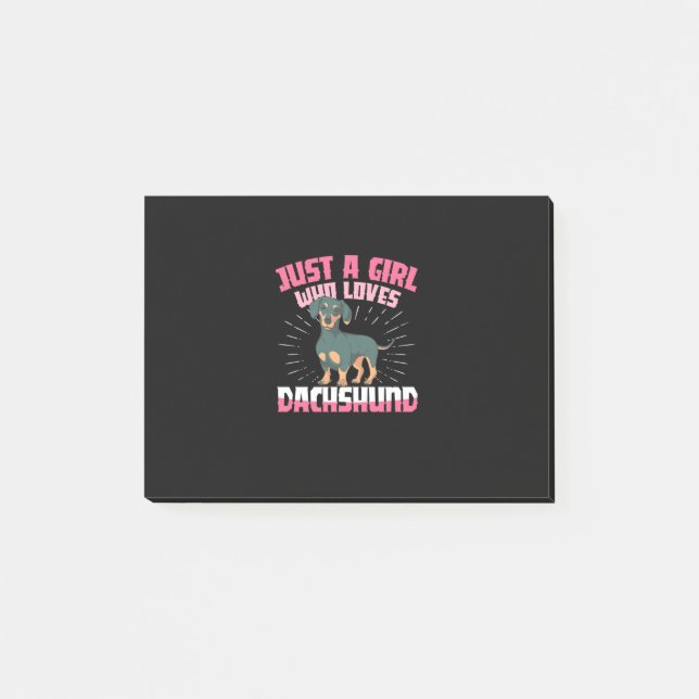 A Girl Who Loves Dachshund Post-it Notes (Front)