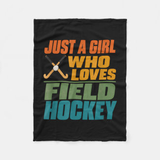 A girl who loves field hockey field hockey players fleece blanket