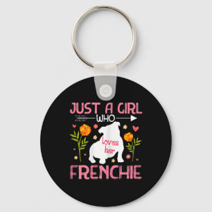 A Girl Who Loves Her Frenchie French Bulldog 2  Keychain