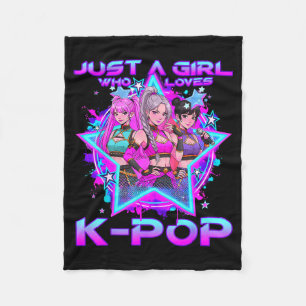 A girl who loves k-pop kids girls k-pop birthdayA  Fleece Blanket