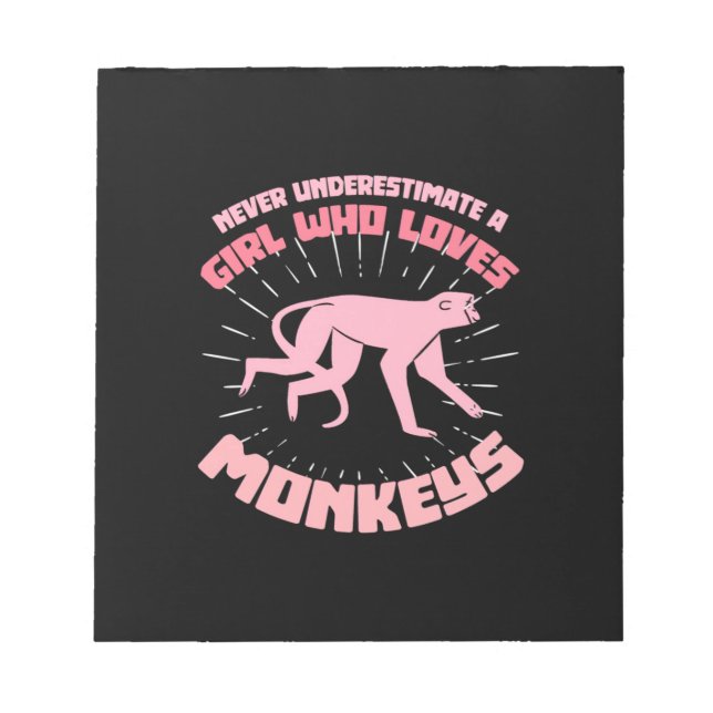 A Girl Who Loves Monkeys Notepad (Front)