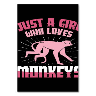 A girl who loves monkeys table number