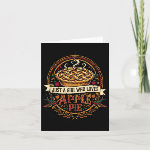 A Girl Who Loves Pie Baking Vintage Thanksgiving Card