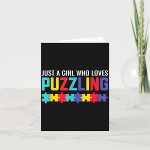 A Girl Who Loves Puzzling Puzzle Puzzle Horror Card