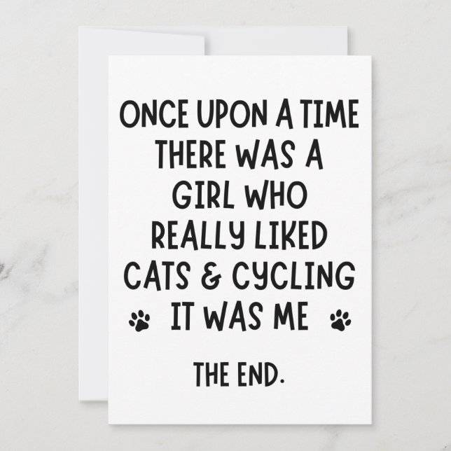 A girl who really liked Cycling and cats. Card (Front)
