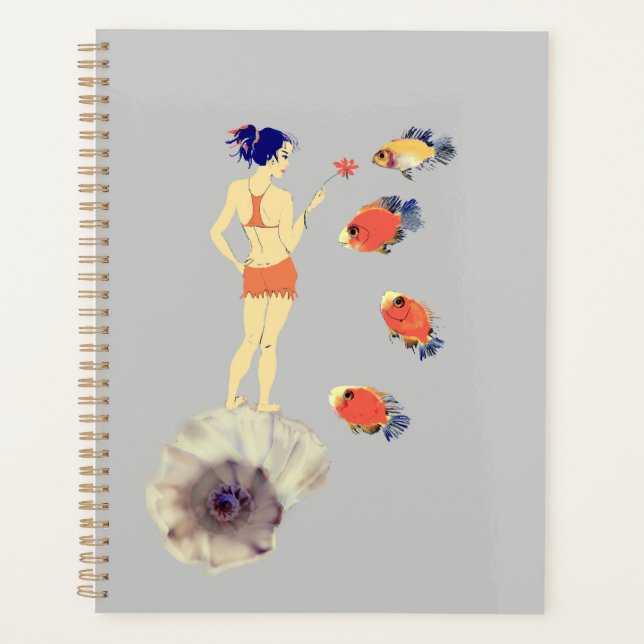 A girl with a flower planner (Front)