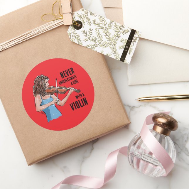 A Girl with a Violin Sticker (Cadeaux)